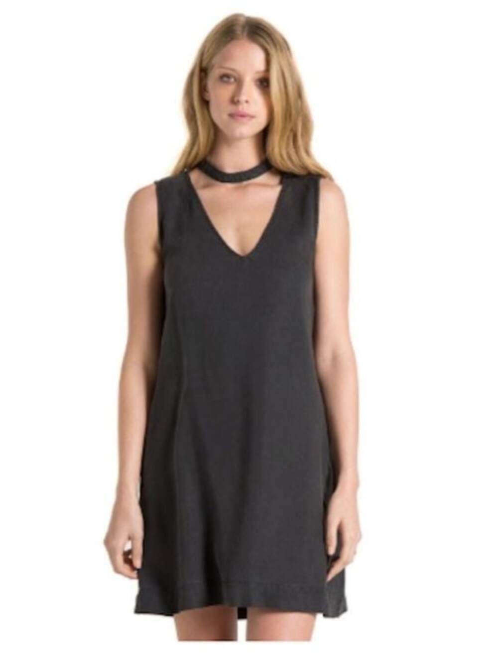 Anthropologie Cloth & Stone Choker Neck Shift Dress Size XS
